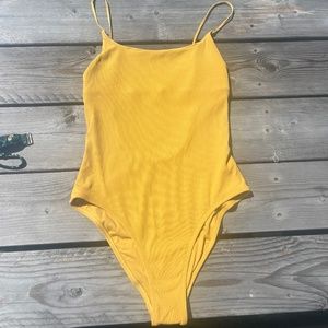 Zara yellow one piece bathing suit - like new